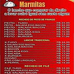 Senhor Das Marmitas menu
