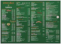 Towers Irish Pub menu