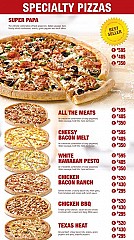 Carta de pizzería Papa John's Pizza, Vernon, 25 Ave